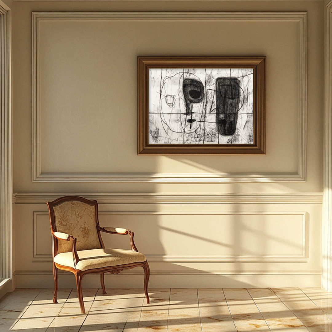 Minimalist Faces: Black and White Abstract Line Art