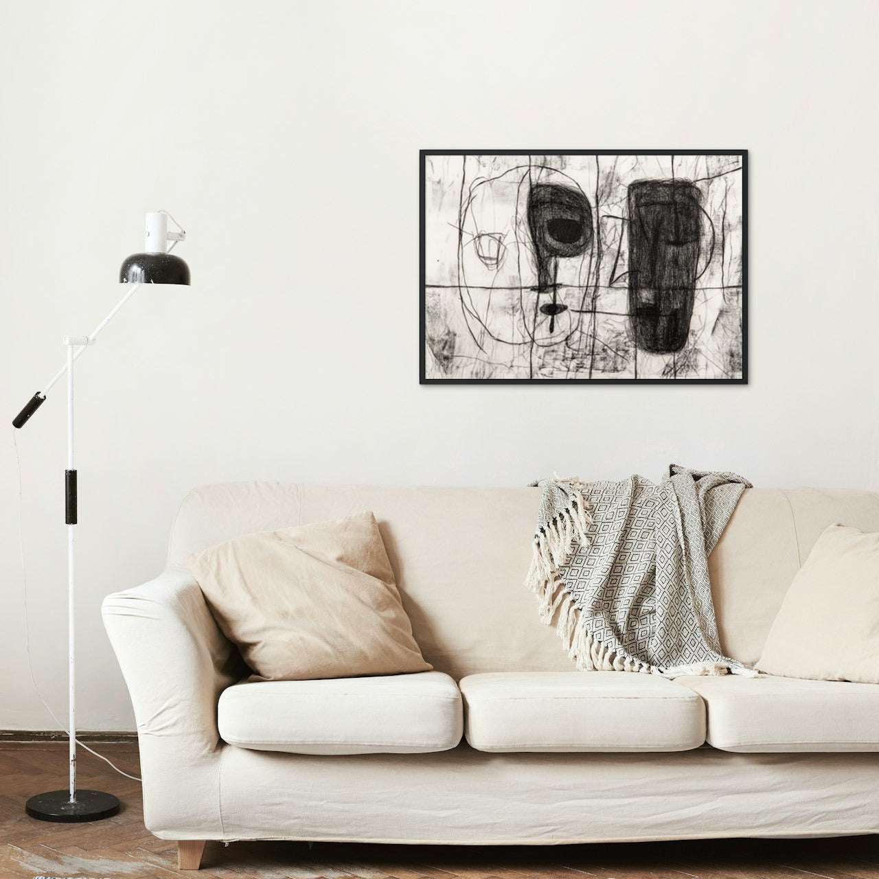 Minimalist Faces: Black and White Abstract Line Art