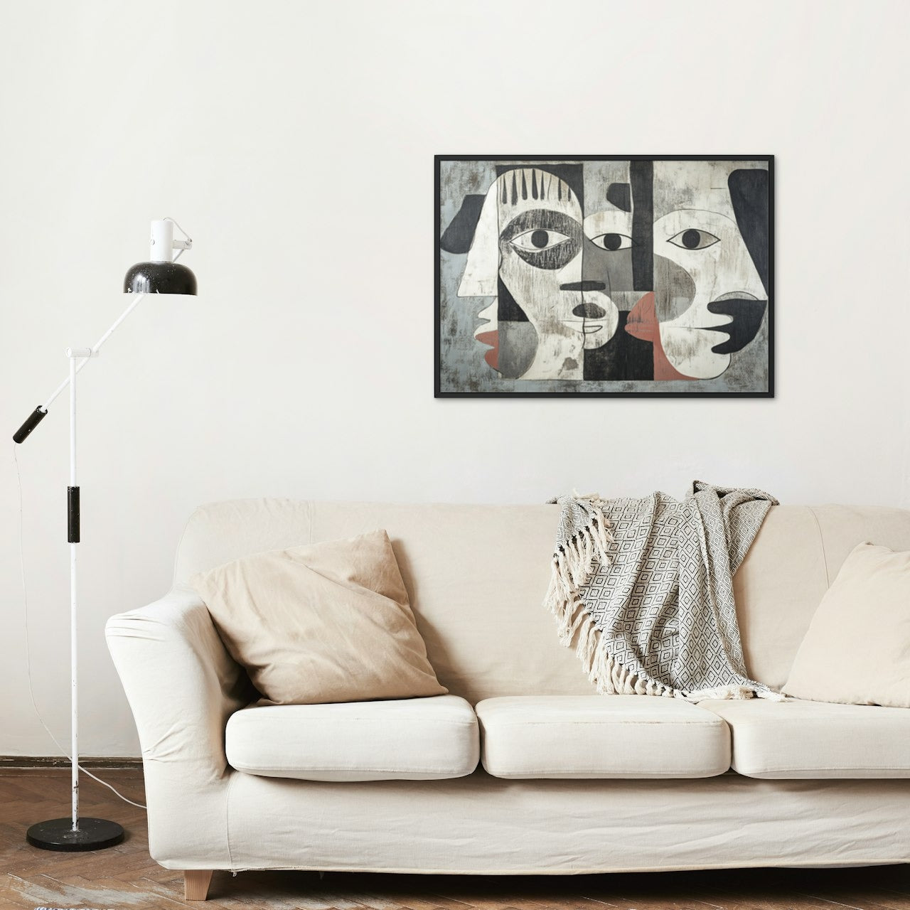 Cubist Faces: A Minimalist Abstract Expression Picasso Inspired