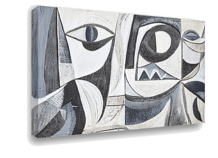 Abstract Cubist Faces: Minimalist Picasso-Inspired Portrait