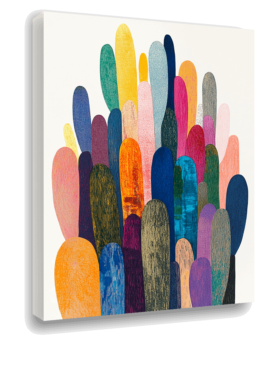 Vibrant Cactii: Contemporary Digital Art