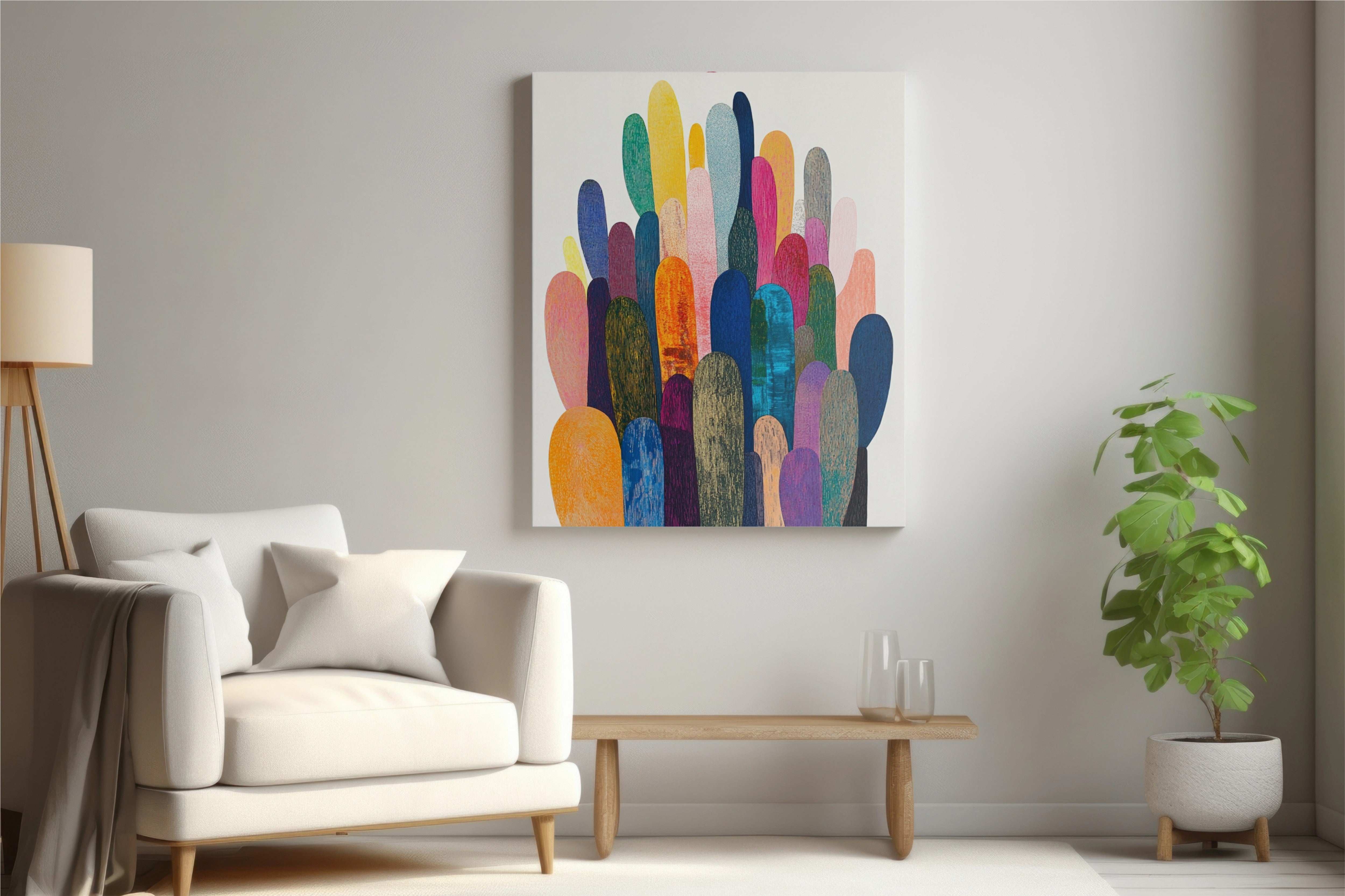 Vibrant Cactii: Contemporary Digital Art