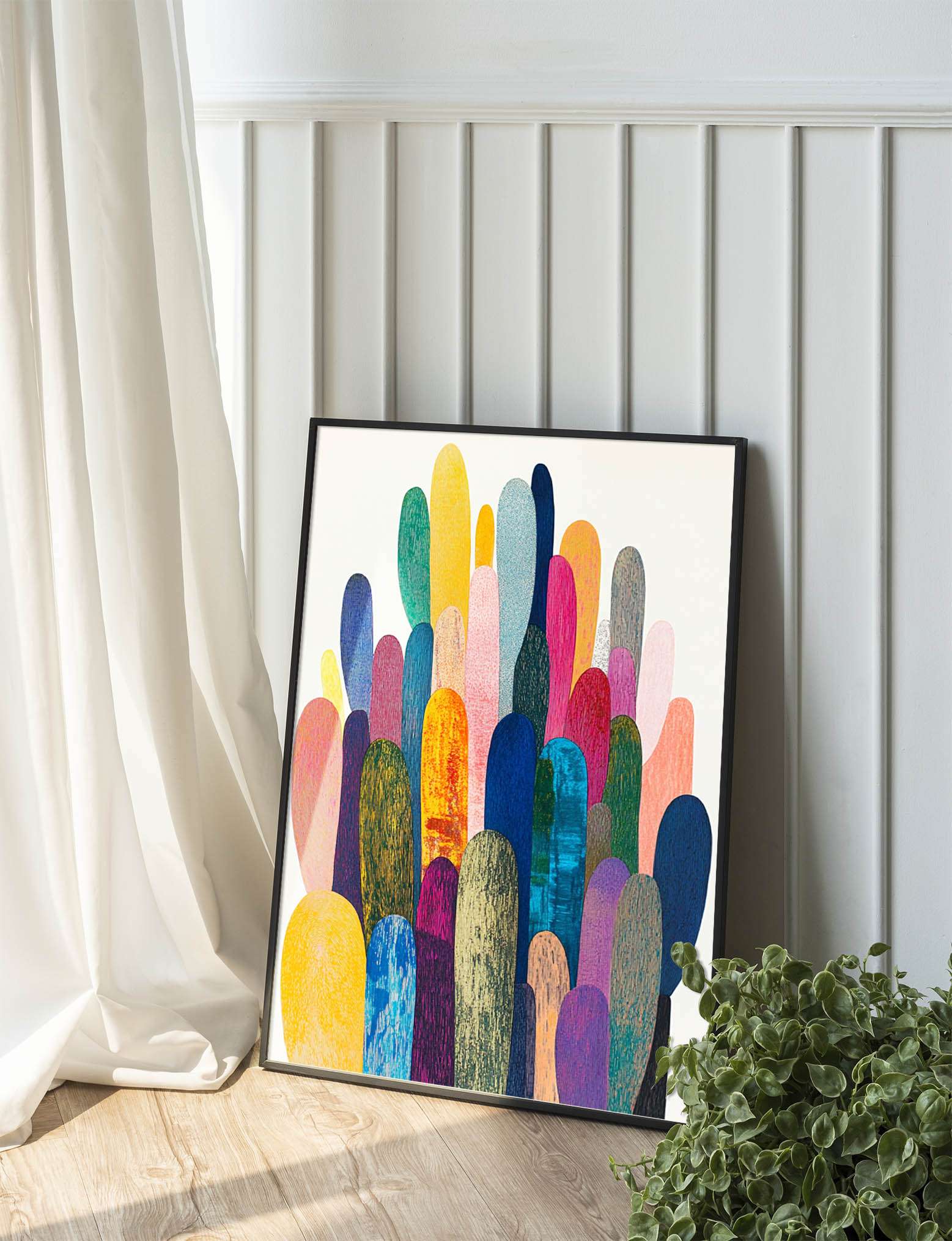 Vibrant Cactii: Contemporary Digital Art