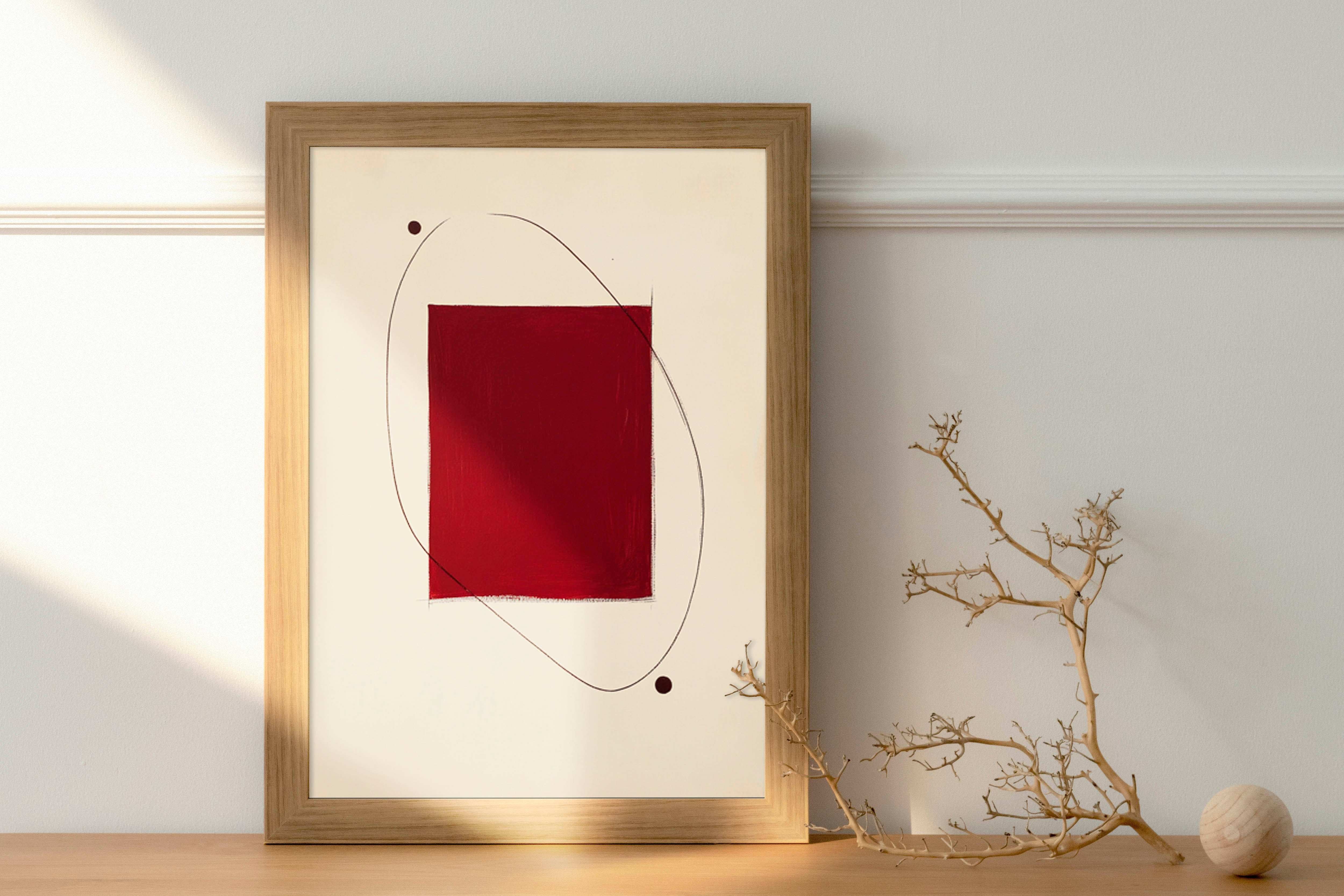 Red Minimalism: Geometric Shapes in Black and Red