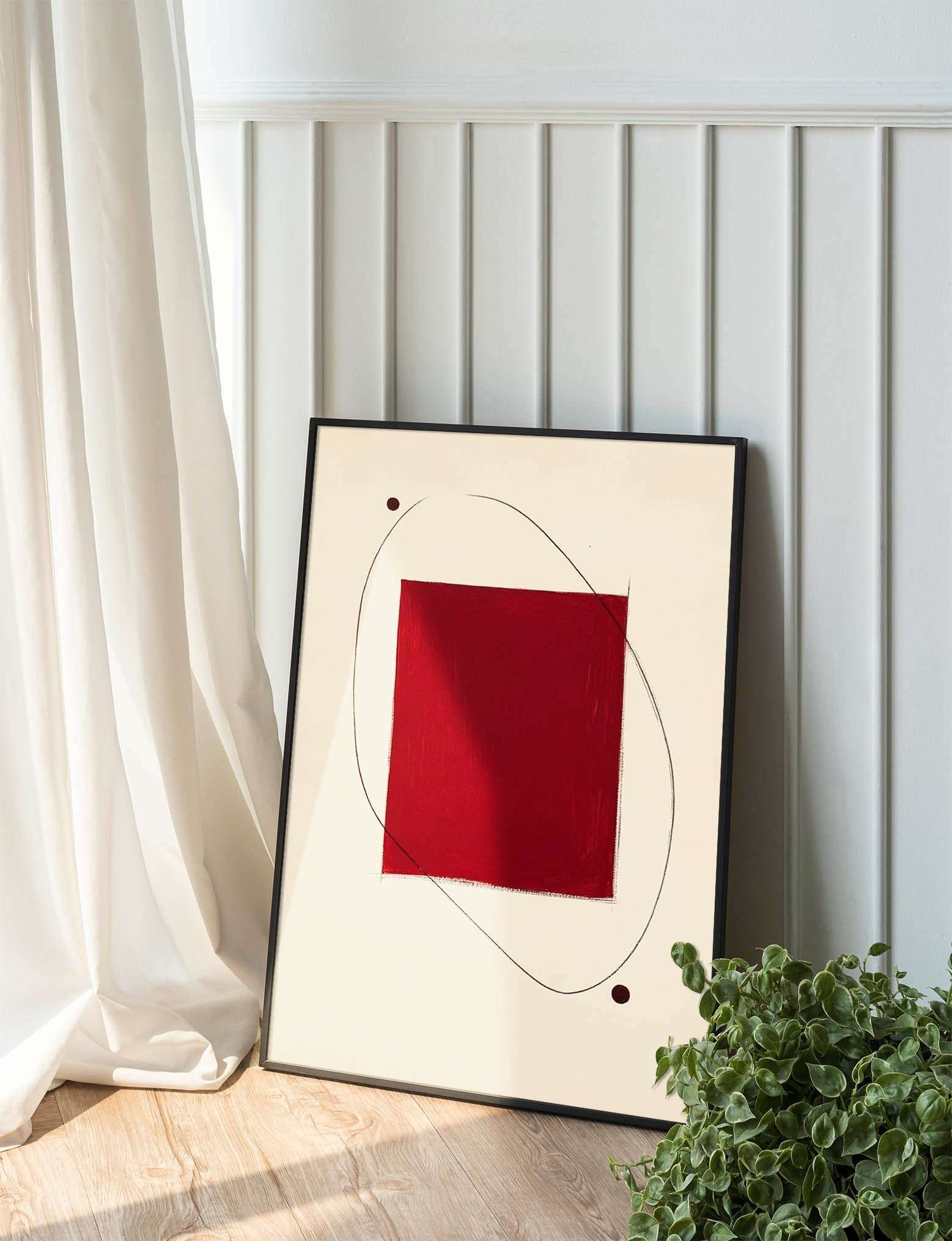 Red Minimalism: Geometric Shapes in Black and Red