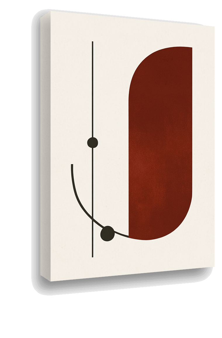 Abstract Geometric Forms in Red and Black