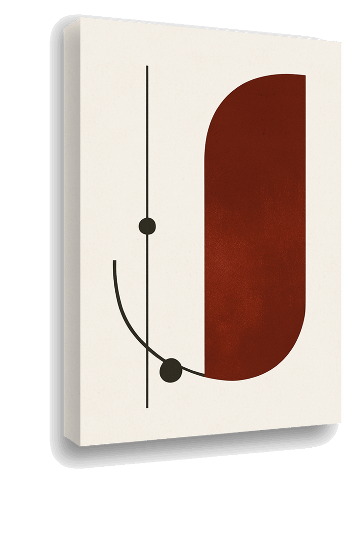 Abstract Geometric Forms in Red and Black