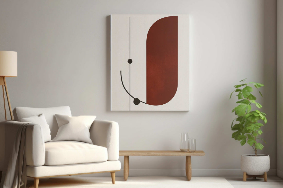 Abstract Geometric Forms in Red and Black