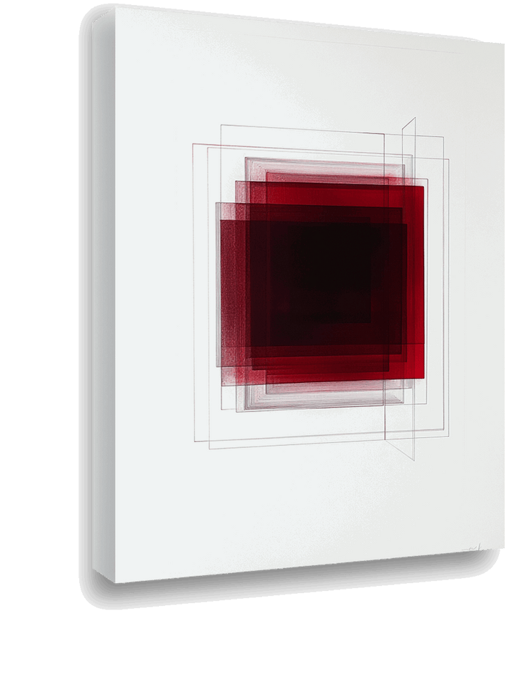 Abstract Red Squares: A Minimalist Digital Composition