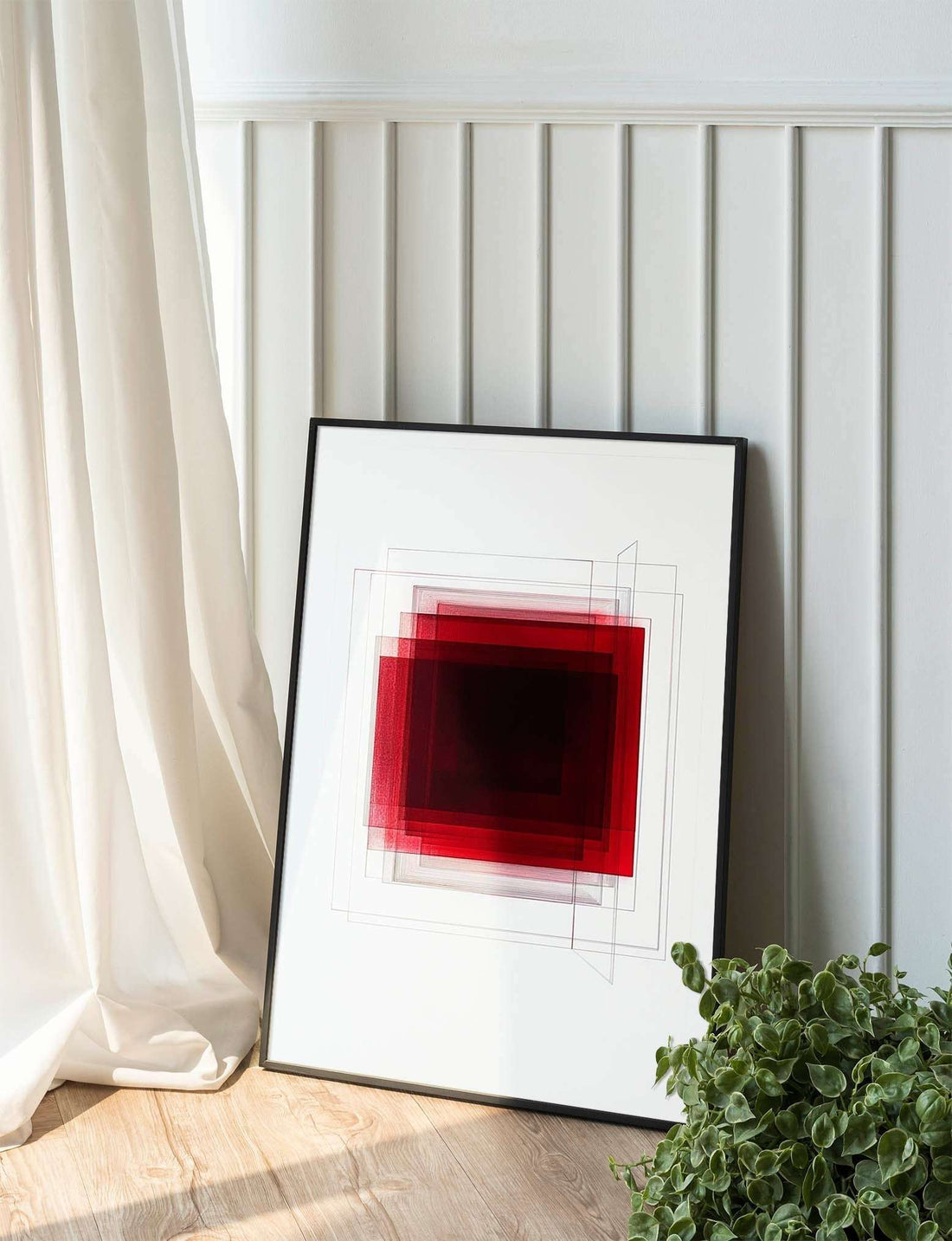 Abstract Red Squares: A Minimalist Digital Composition