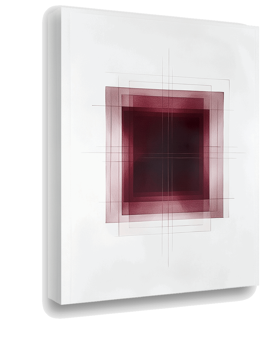 Geometric Elegance: Minimalist Burgundy Shapes