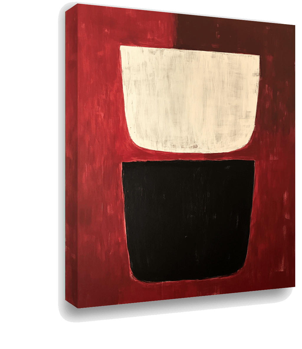 Minimalist Cup: Abstract Geometry in Red, Black, and White