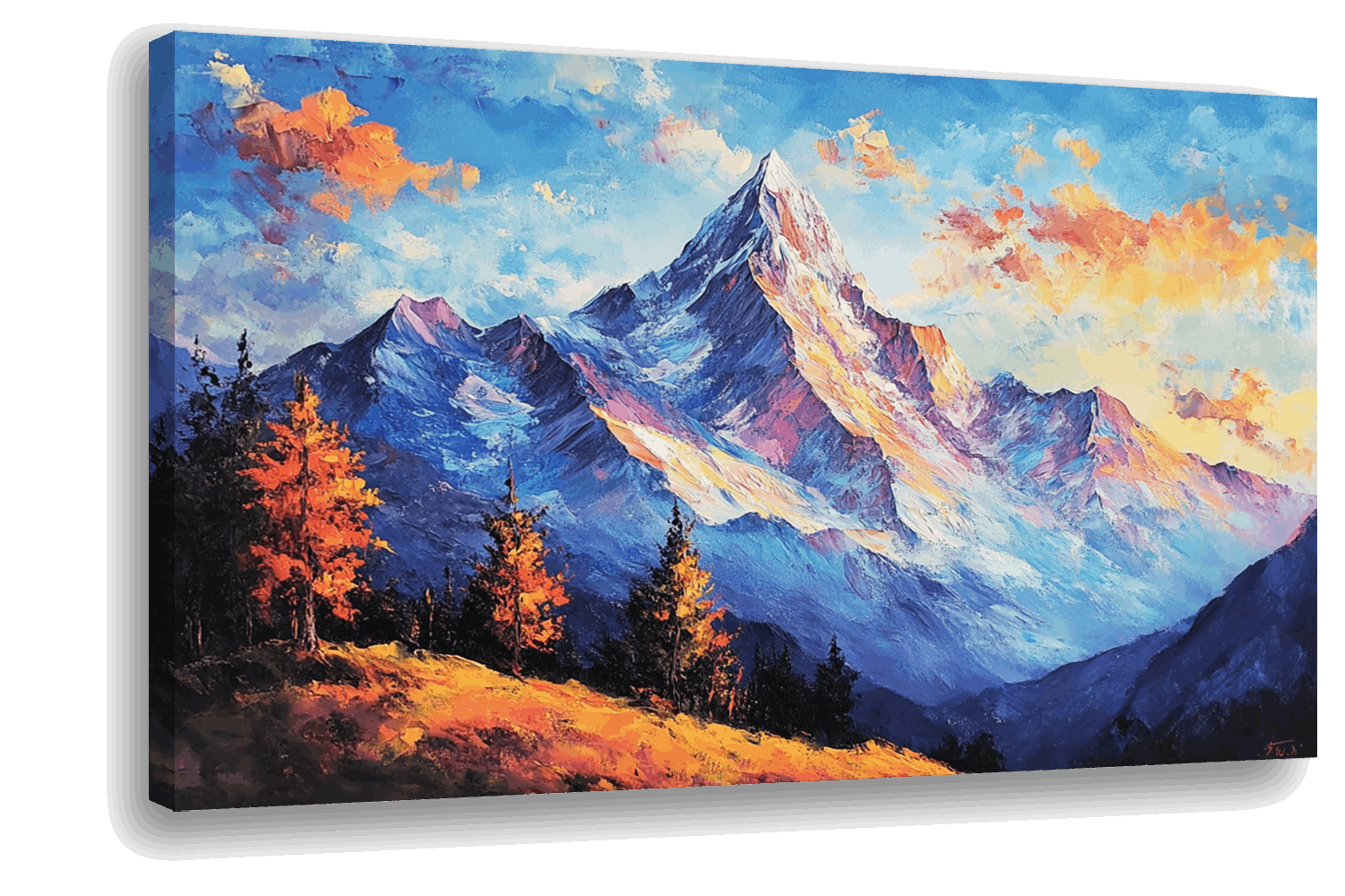 Golden Hour Majesty: Alpine Mountain Landscape