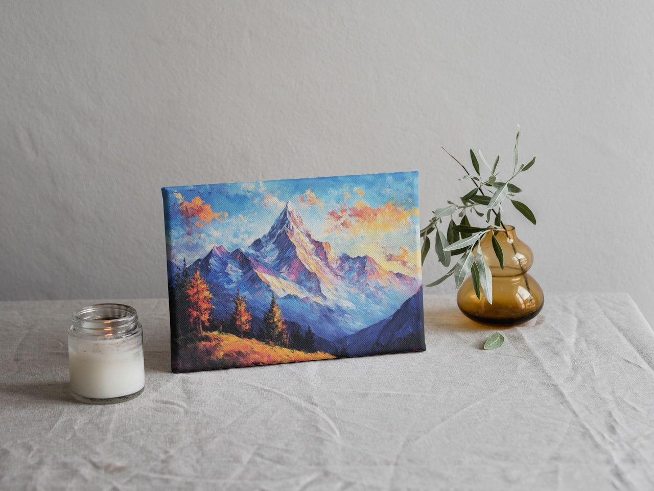 Golden Hour Majesty: Alpine Mountain Landscape