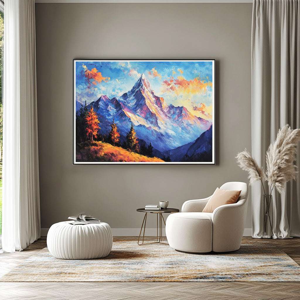 Golden Hour Majesty: Alpine Mountain Landscape