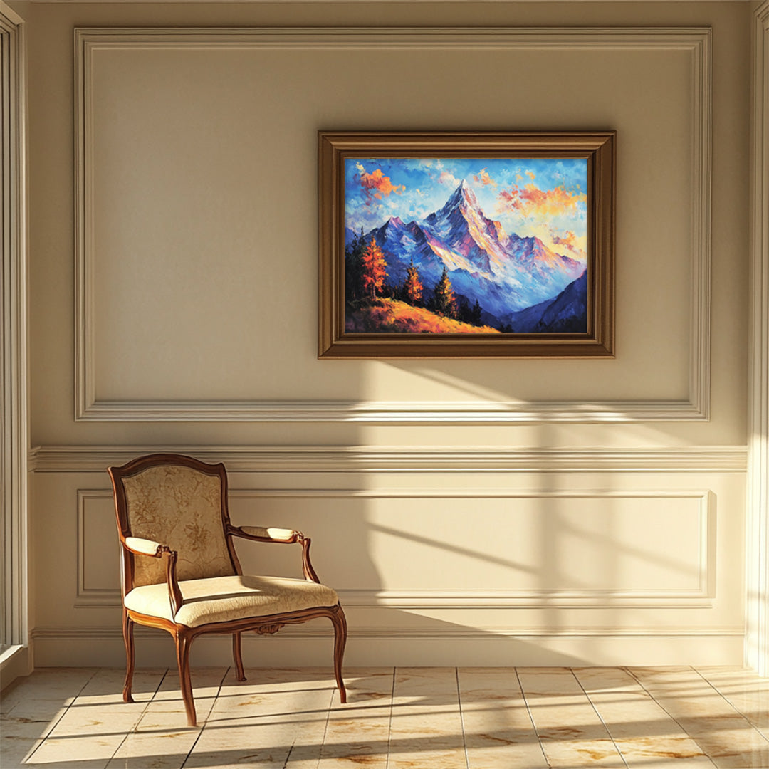 Golden Hour Majesty: Alpine Mountain Landscape