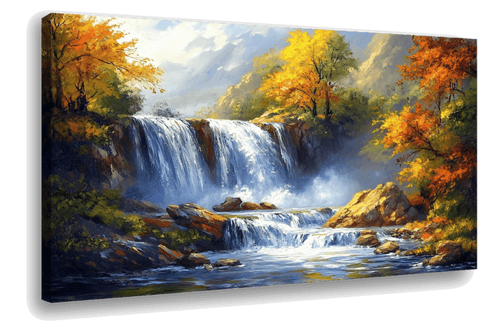 Autumn Cascade: Waterfall in the Mountains