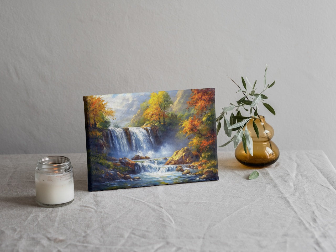 Autumn Cascade: Waterfall in the Mountains