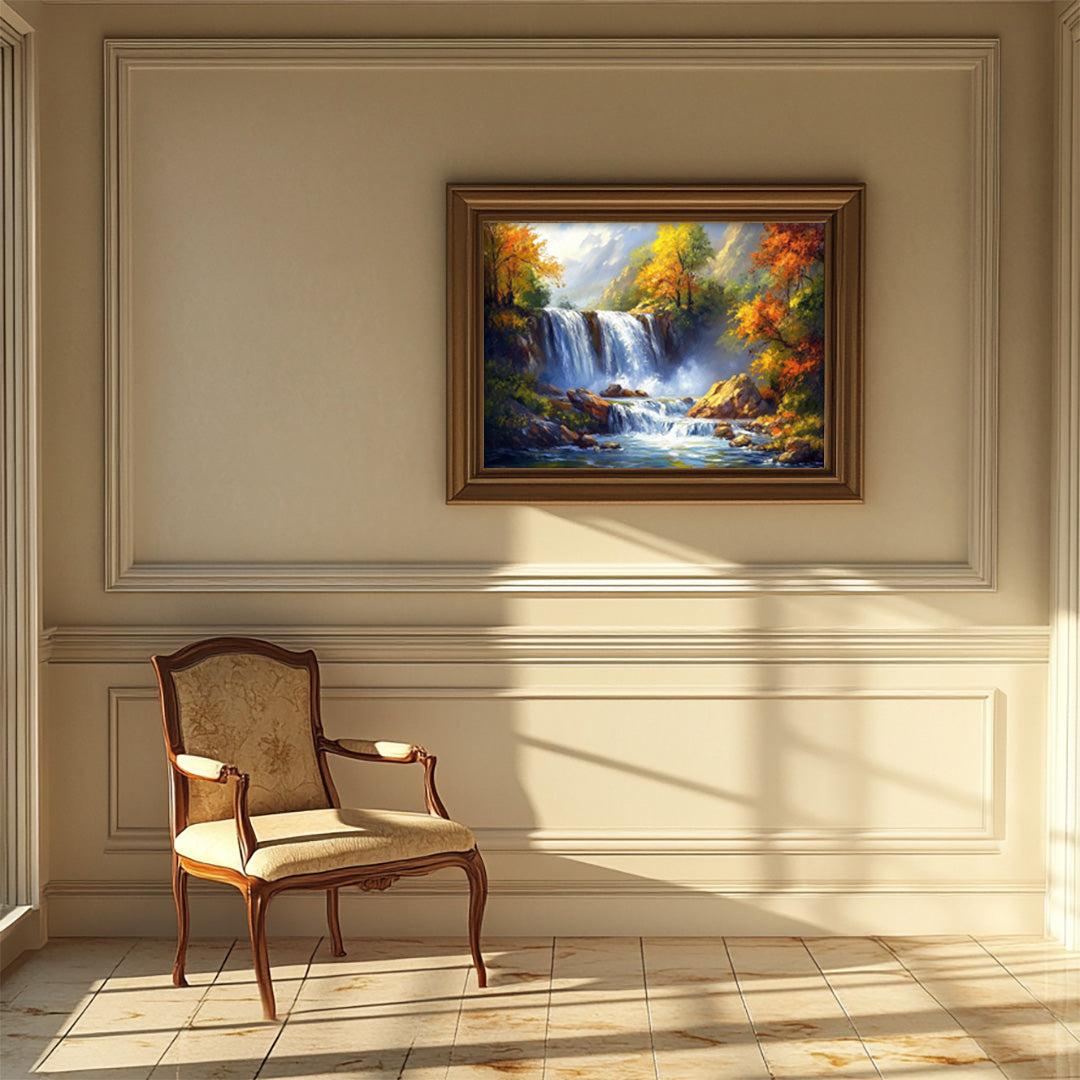 Autumn Cascade: Waterfall in the Mountains