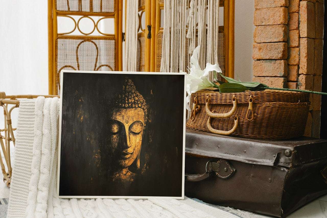 Golden Serenity: Luxurious Buddha Portrait