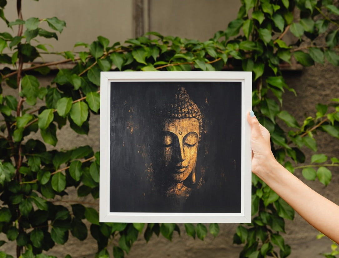 Golden Serenity: Luxurious Buddha Portrait