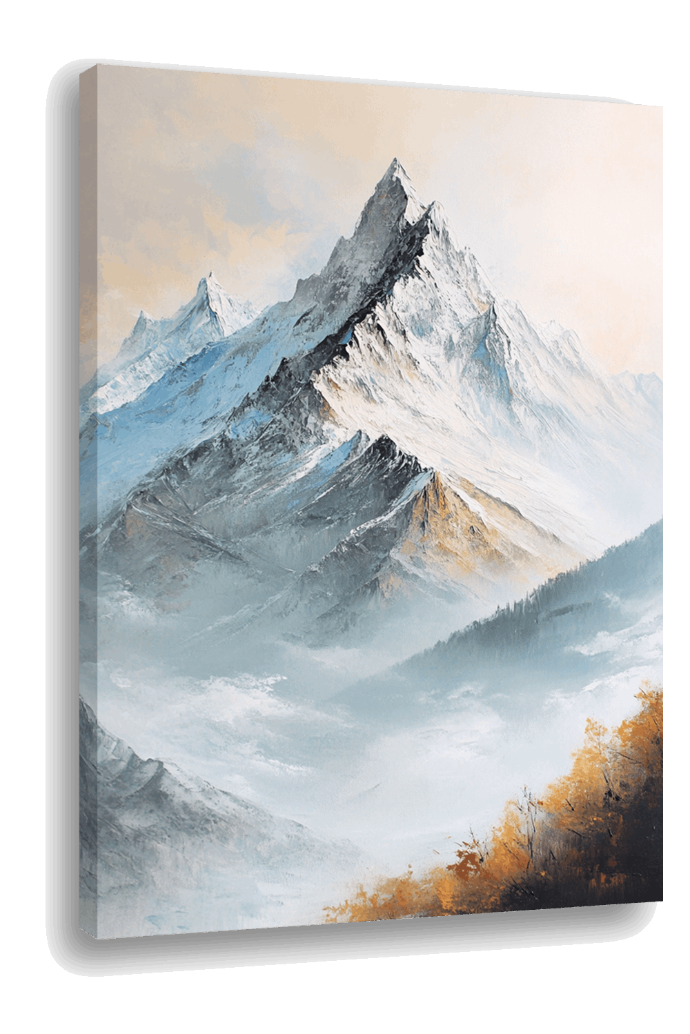 Timeless Peaks: Snow-Capped Mountain Masterpiece