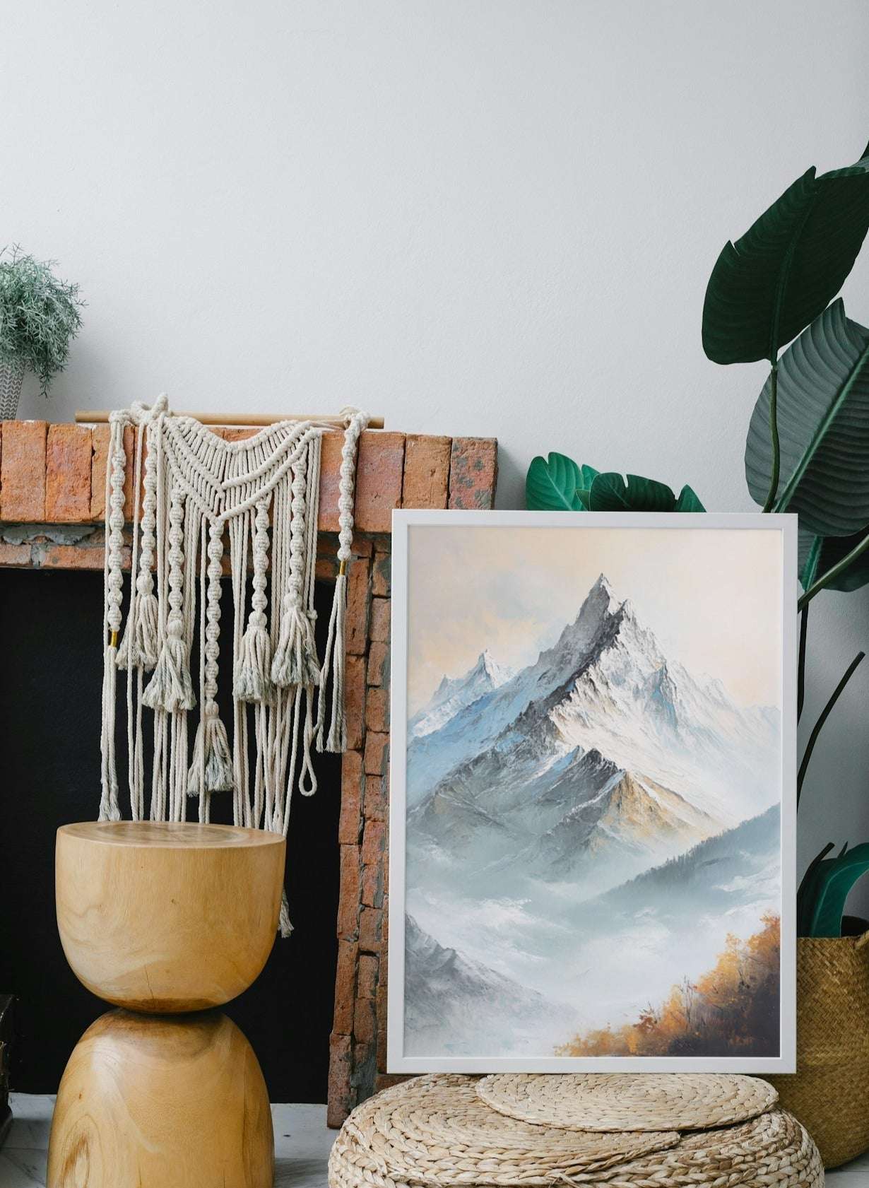 Timeless Peaks: Snow-Capped Mountain Masterpiece