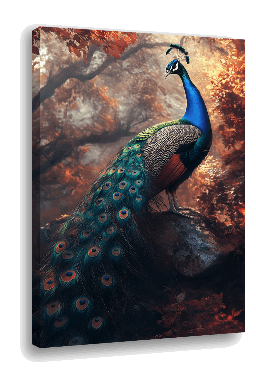Majestic Plumage: Peacock in the Forest