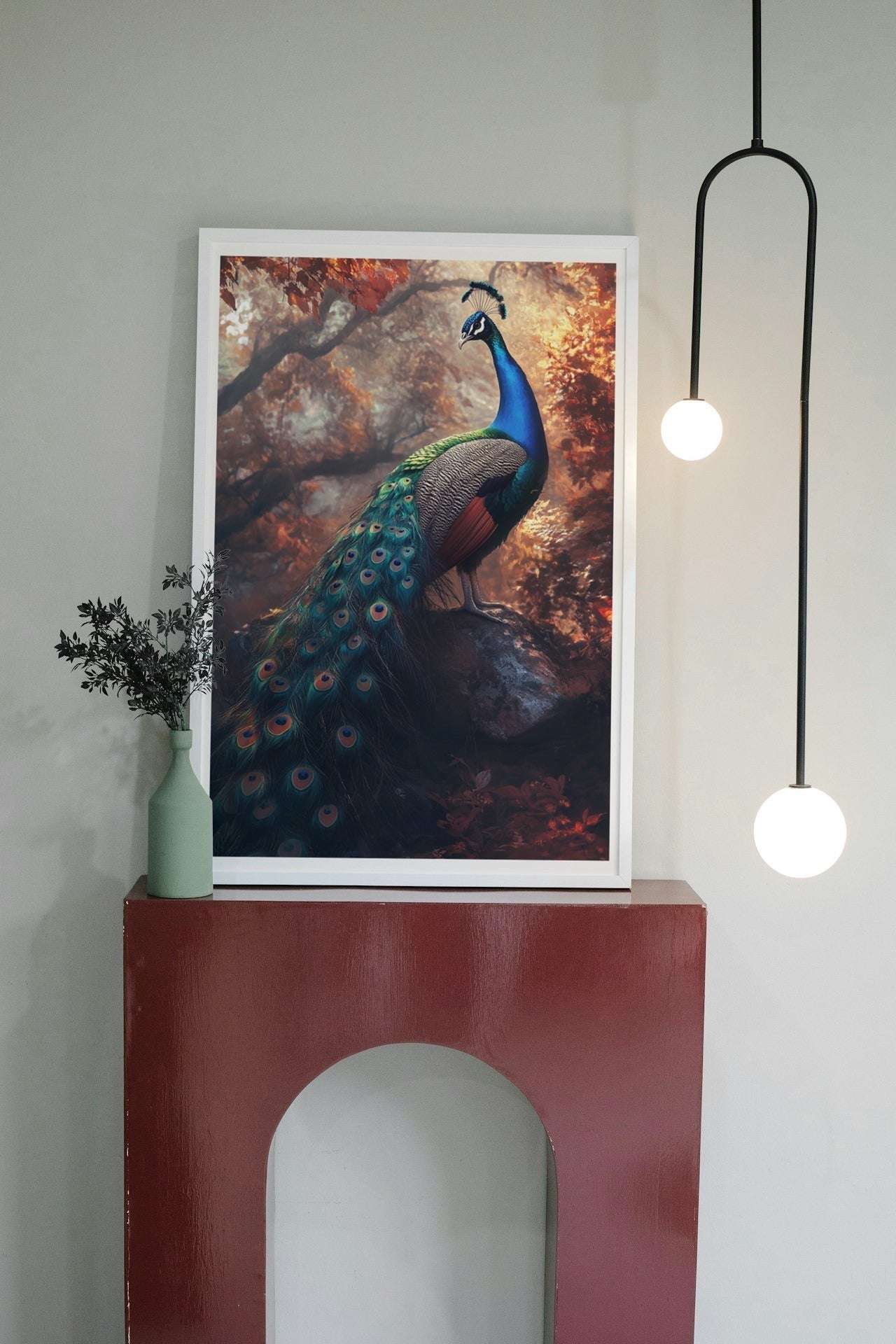 Majestic Plumage: Peacock in the Forest