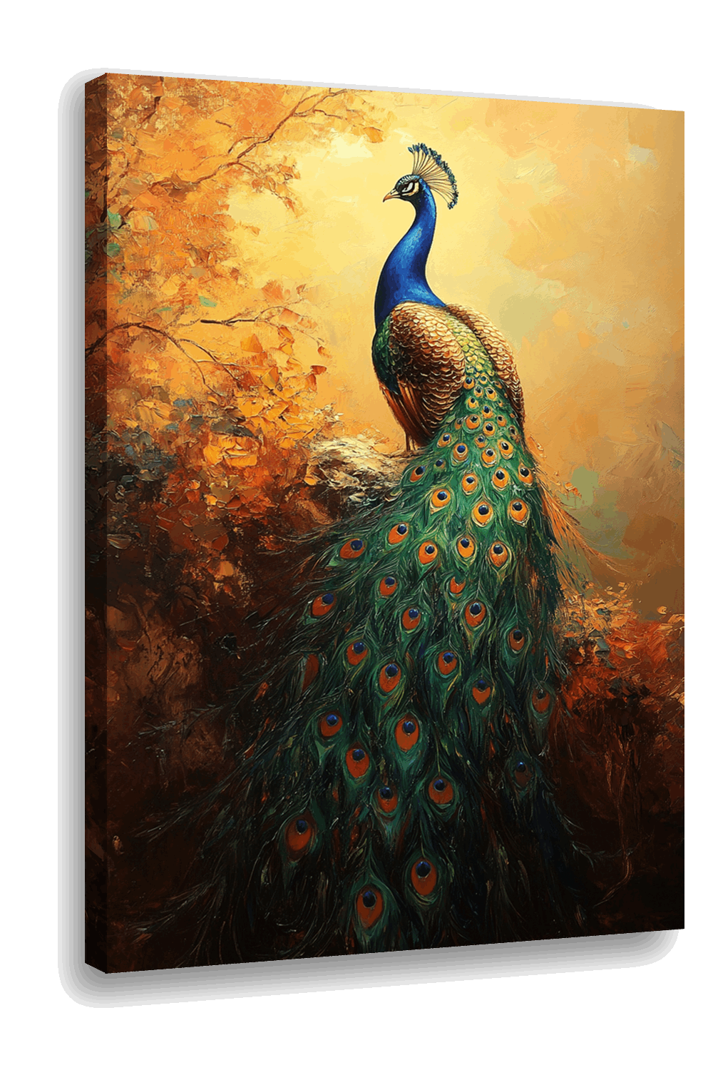 Autumn Elegance: Peacock and Muse