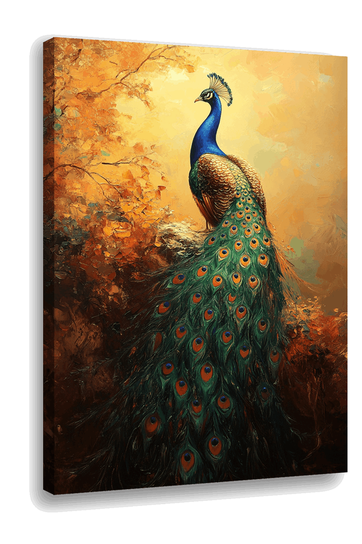 Autumn Elegance: Peacock and Muse