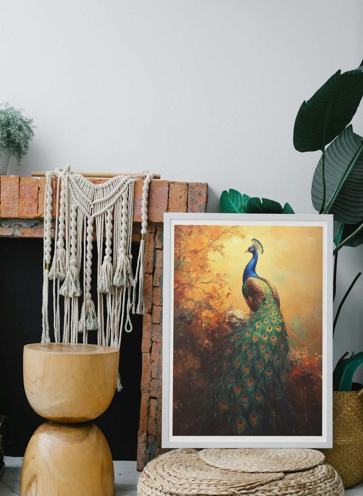 Autumn Elegance: Peacock and Muse