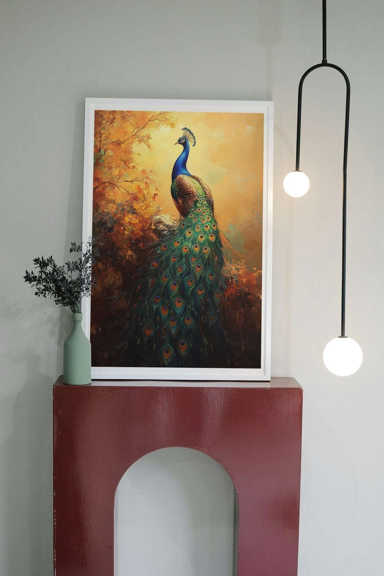 Autumn Elegance: Peacock and Muse