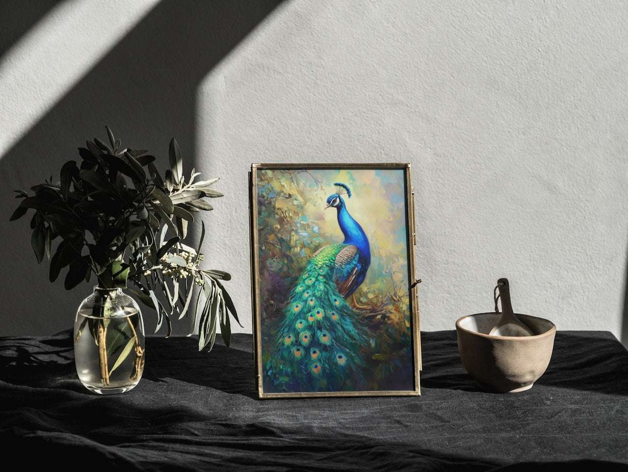 Enchanted Plumage: Peacock in the Forest Clearing