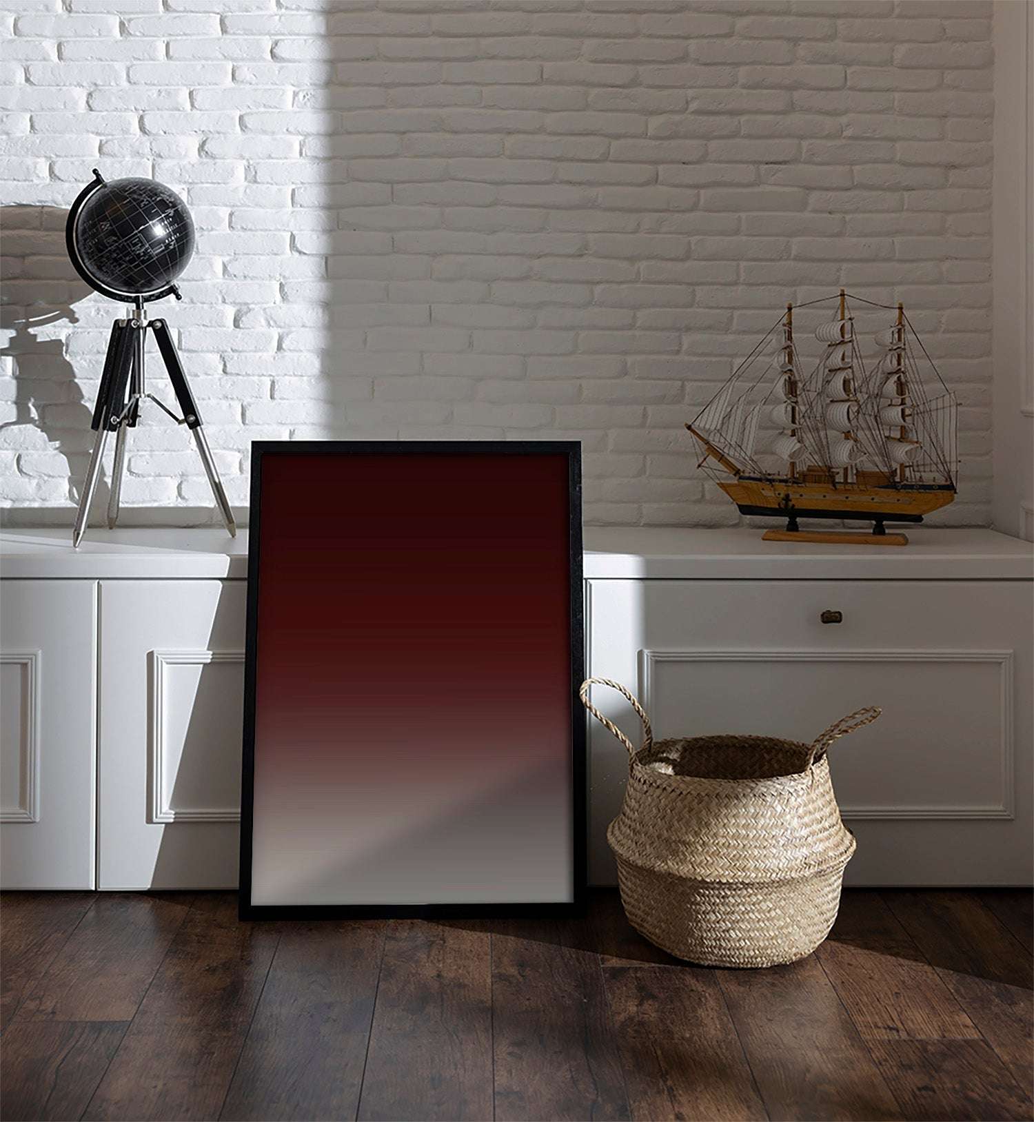 Sleek Border: Dark Brown and Burgundy Gradient