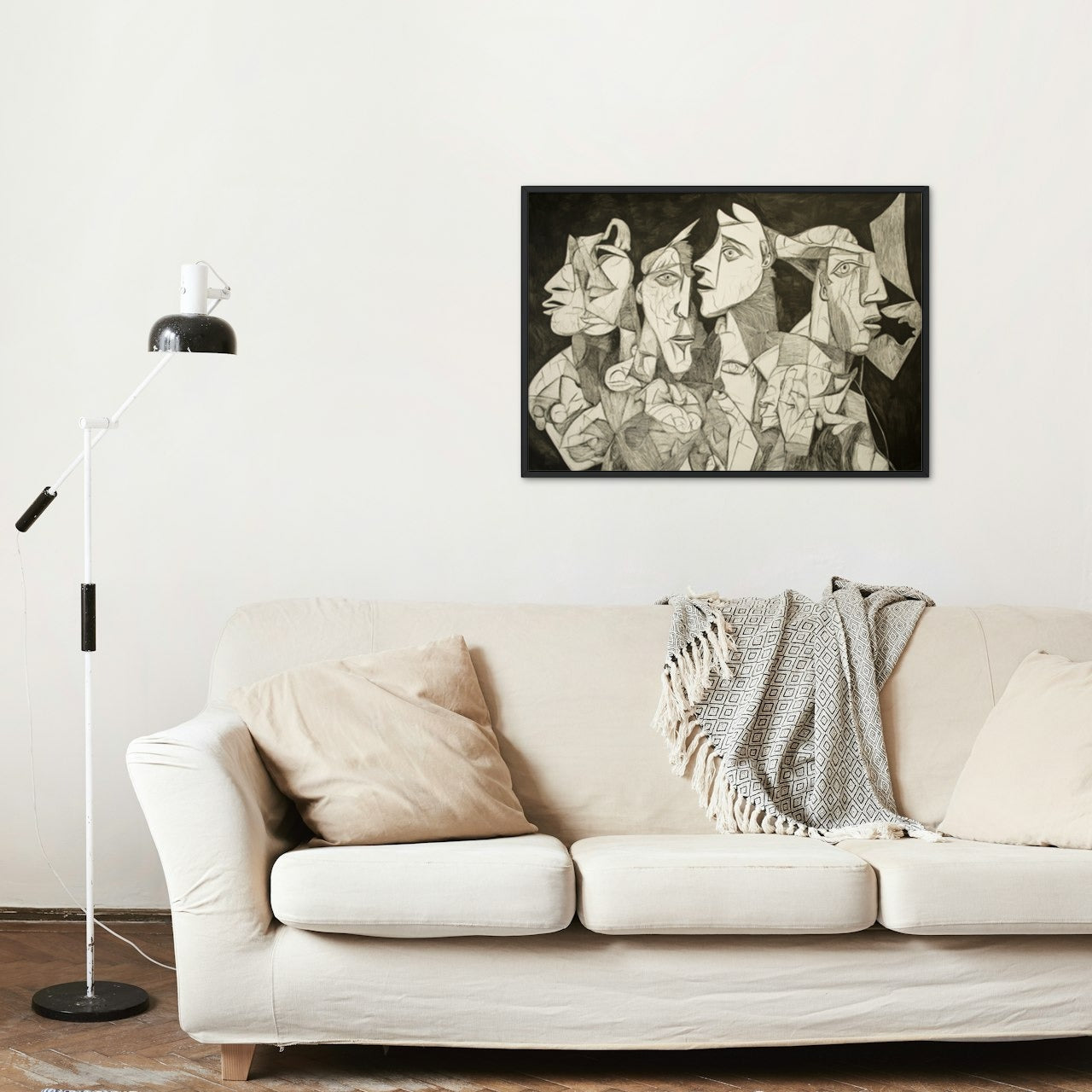 Cubist Expressions: Black and White Portraits