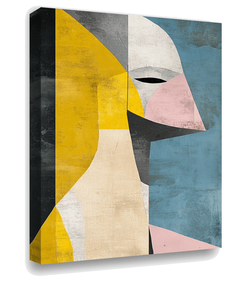 Abstract Penguin Face: Minimalist Art