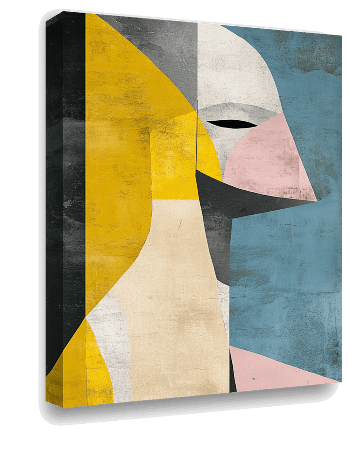 Abstract Penguin Face: Minimalist Art