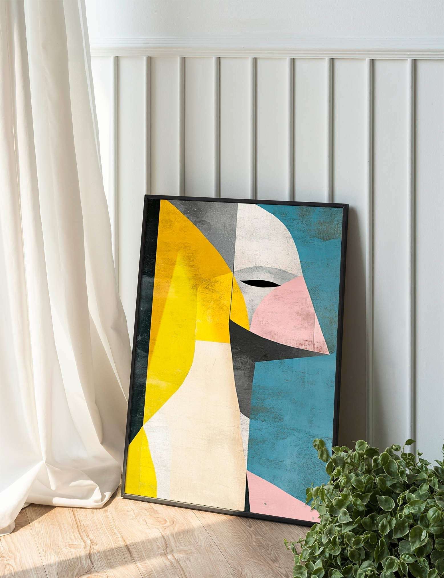 Abstract Penguin Face: Minimalist Art