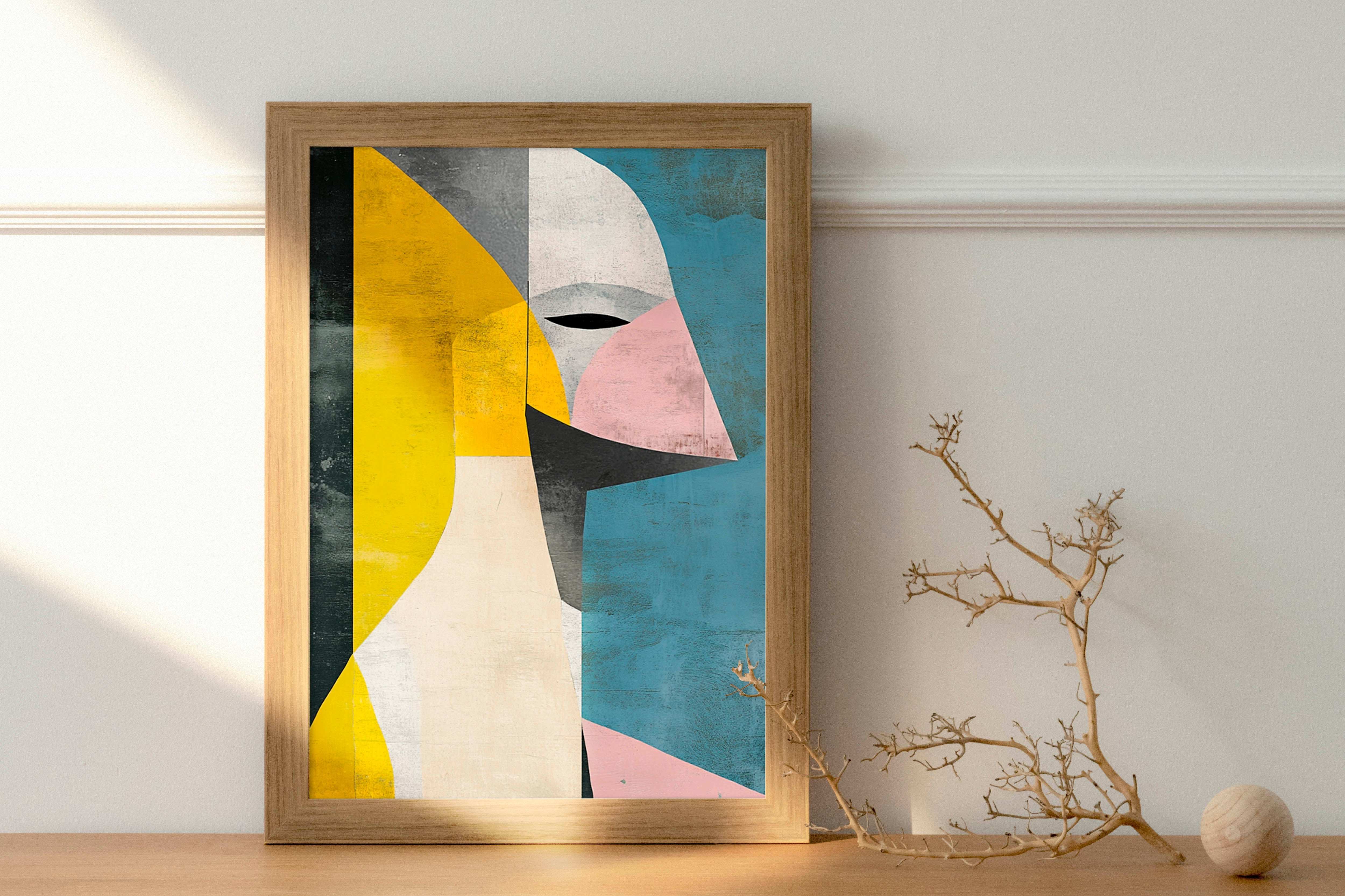 Abstract Penguin Face: Minimalist Art