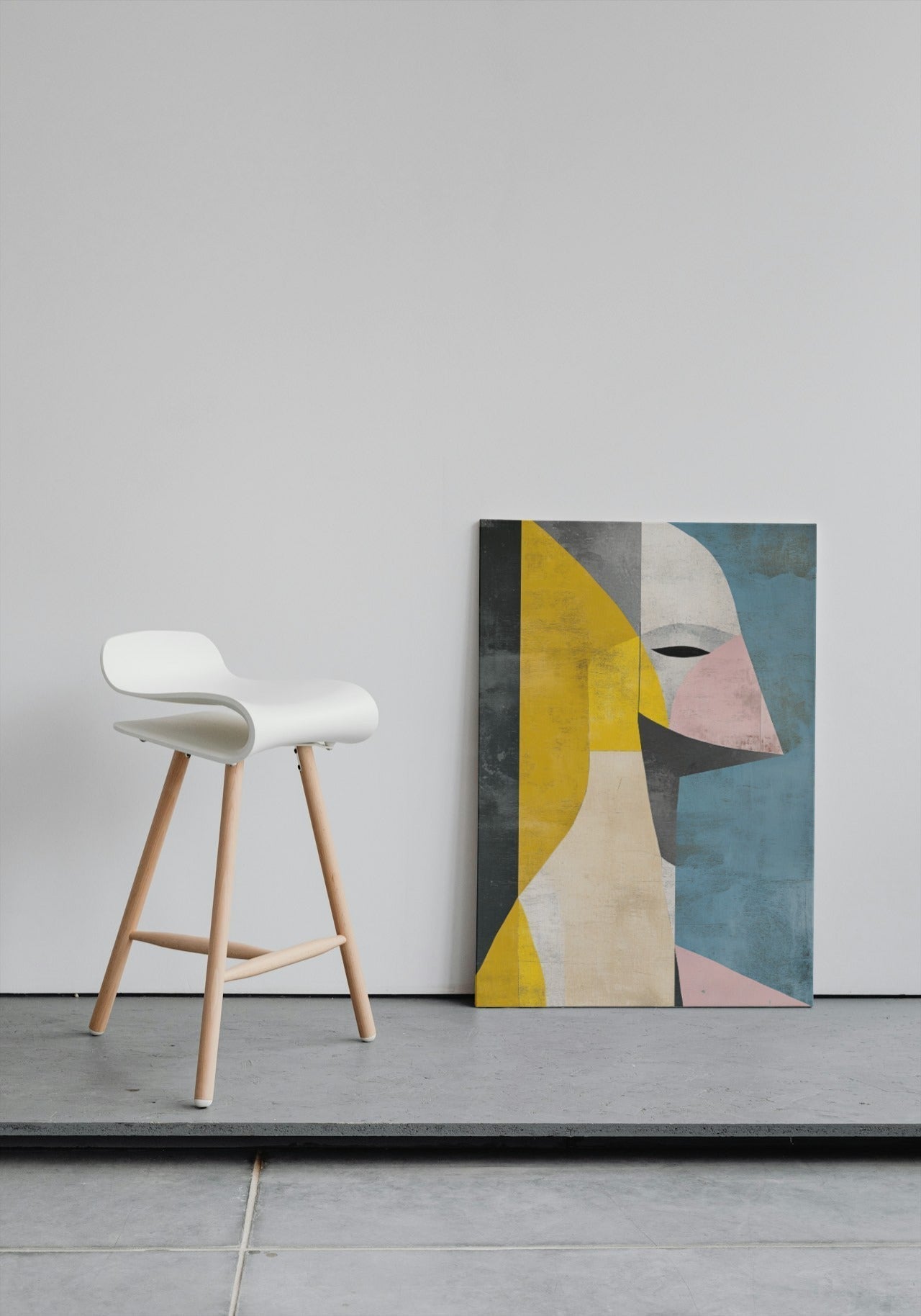 Abstract Penguin Face: Minimalist Art